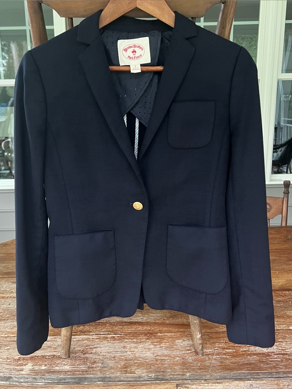Brooks Brothers Red Fleece Dark Navy Blue Wool Blend Shrunken Schoolboy Blazer 2